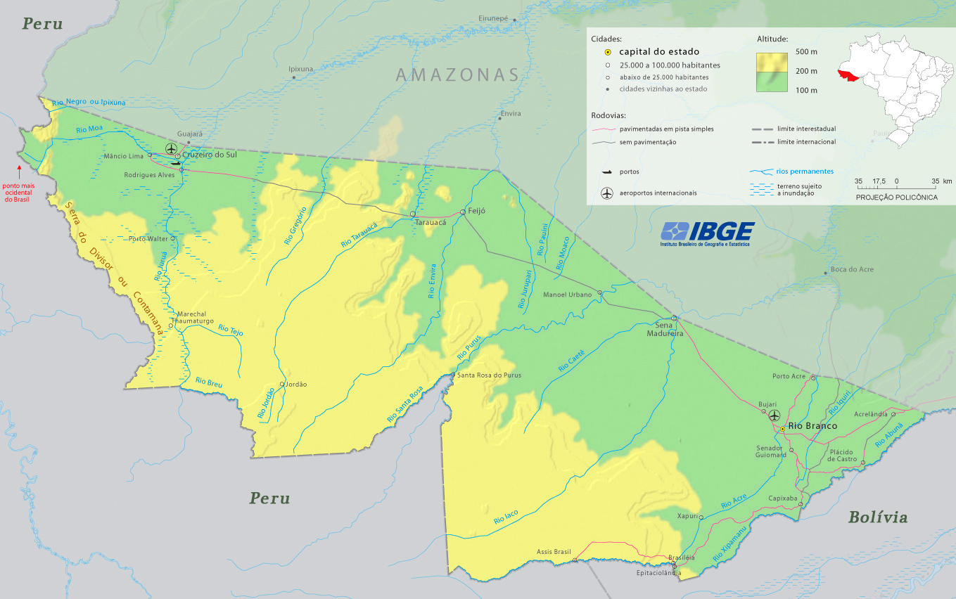 Mapa Físico do Acre