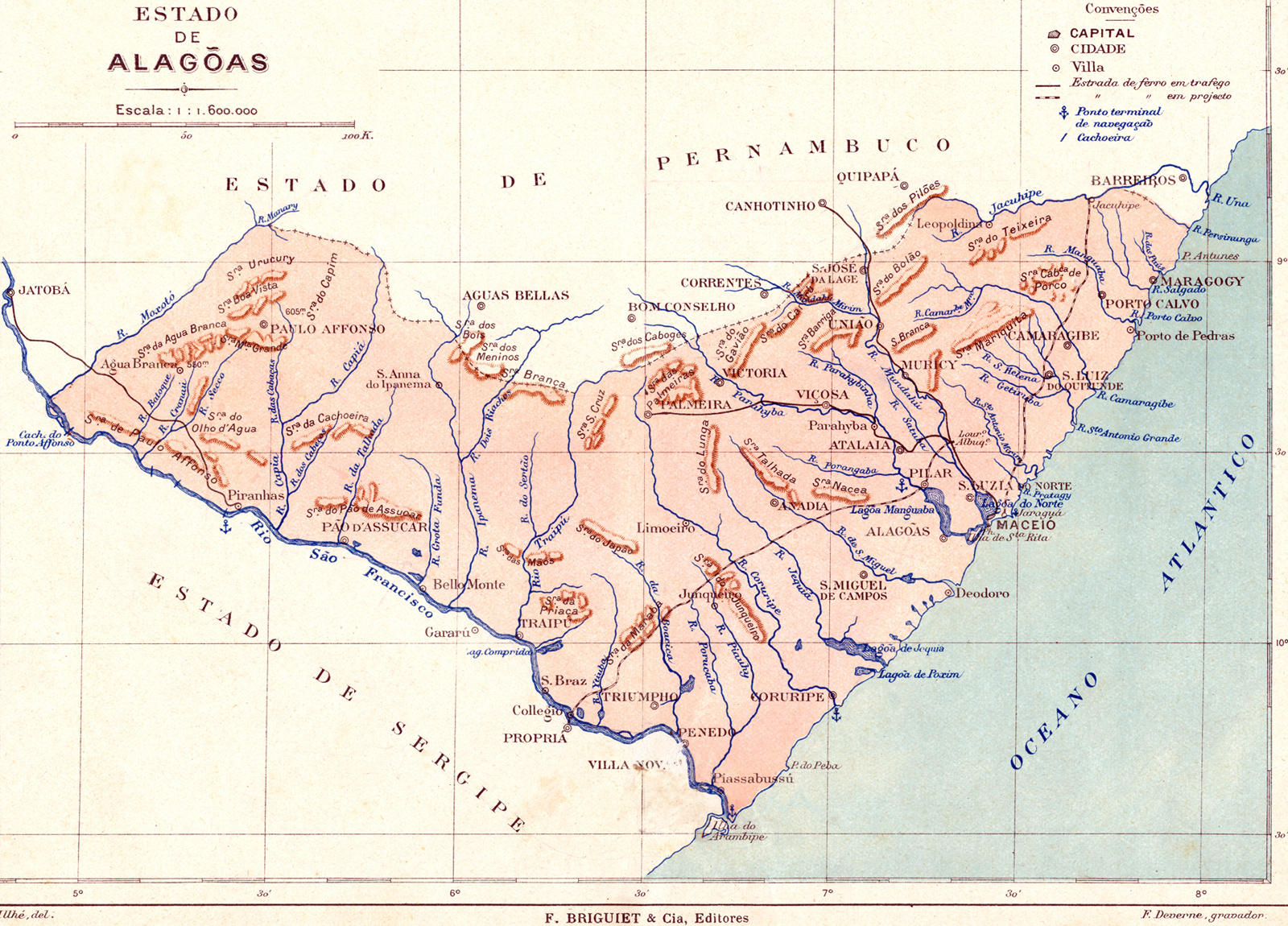 Mapa antigo Alagoas