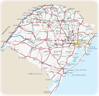 Mapa rodoviario RS