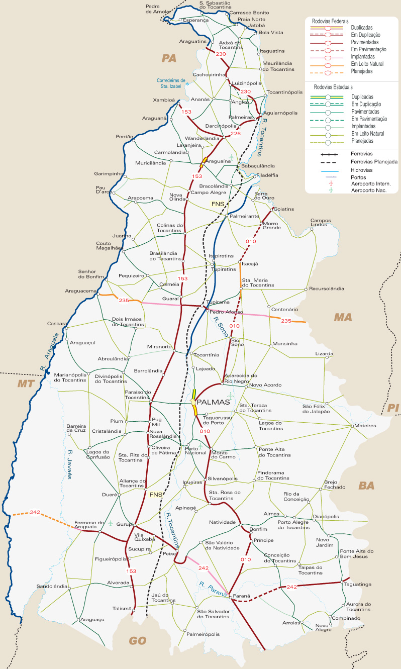 Mapa Tocantins