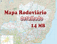 Mapa rodoviario MG